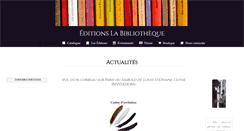 Desktop Screenshot of editionslabibliotheque.fr