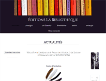 Tablet Screenshot of editionslabibliotheque.fr
